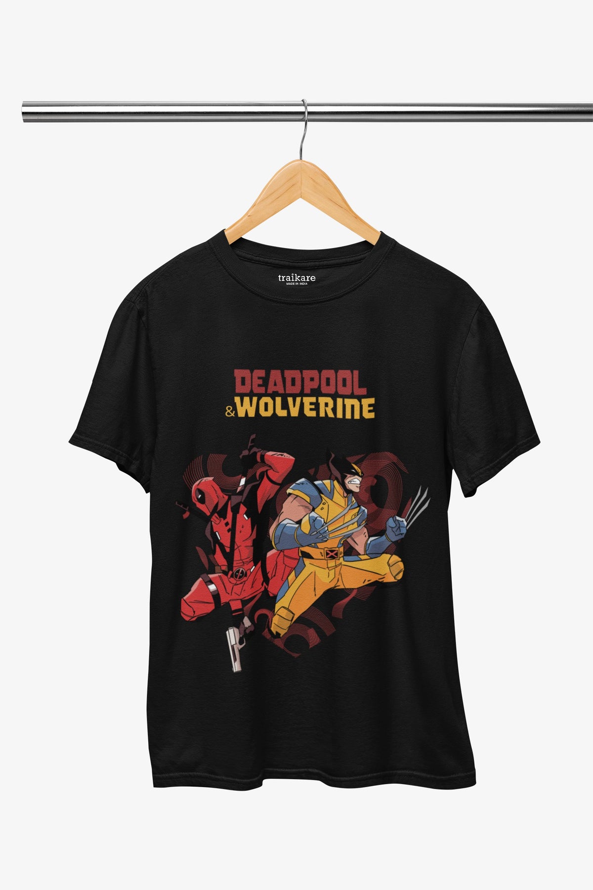 Premium Black Deadpool & Wolverine Unisex Anime T-Shirt