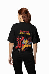 Oversized Deadpool & Wolverine Anime Tee!