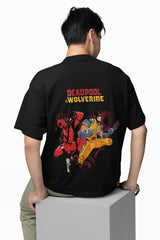 Oversized Deadpool & Wolverine Anime Tee!