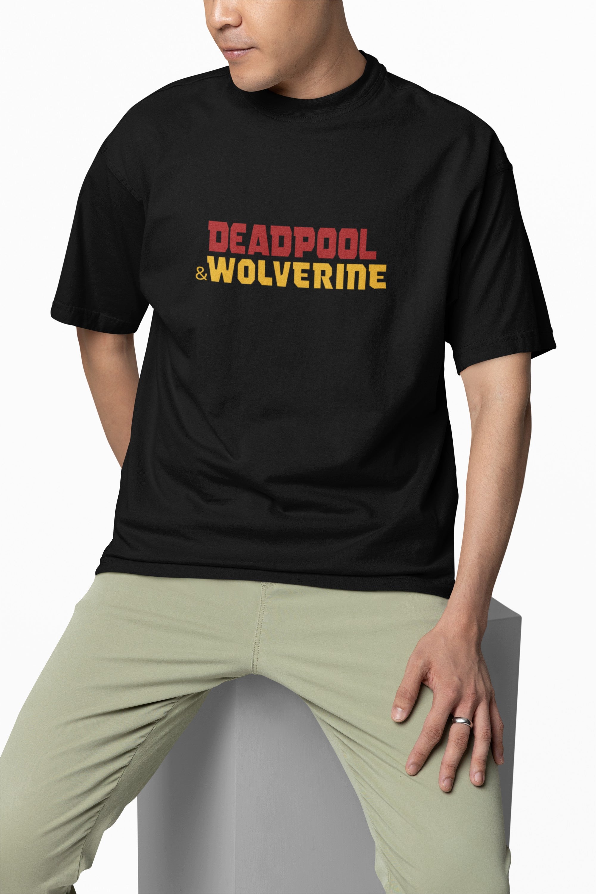 Oversized Deadpool & Wolverine Anime Tee!