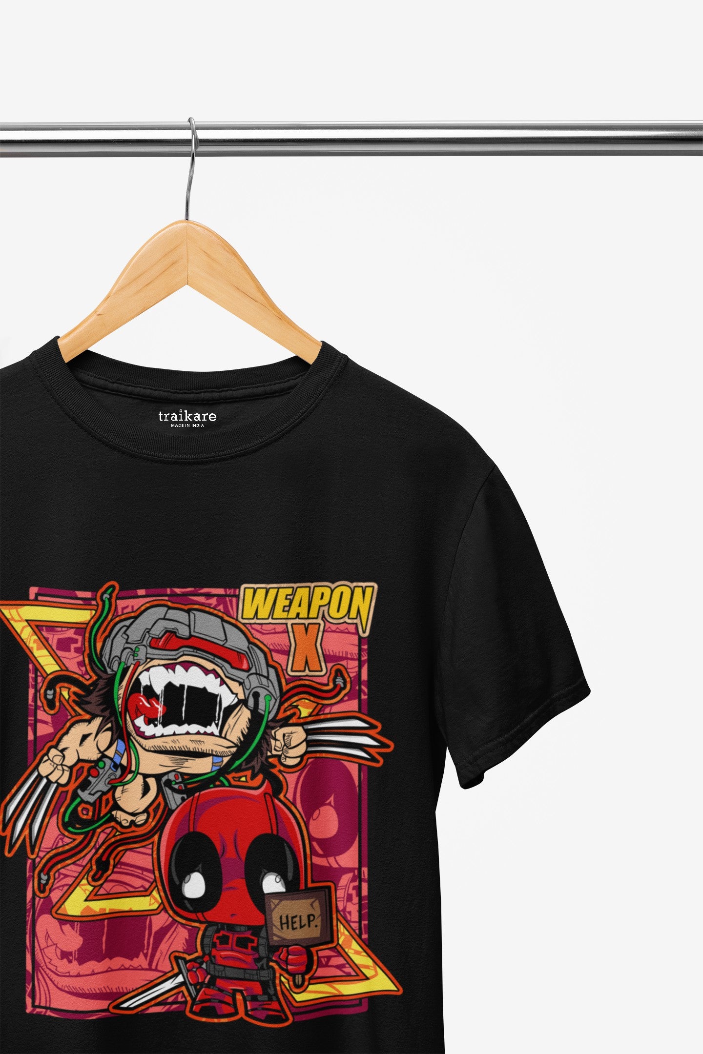 Iconic Black Deadpool & Wolverine Unisex Anime T-Shirt