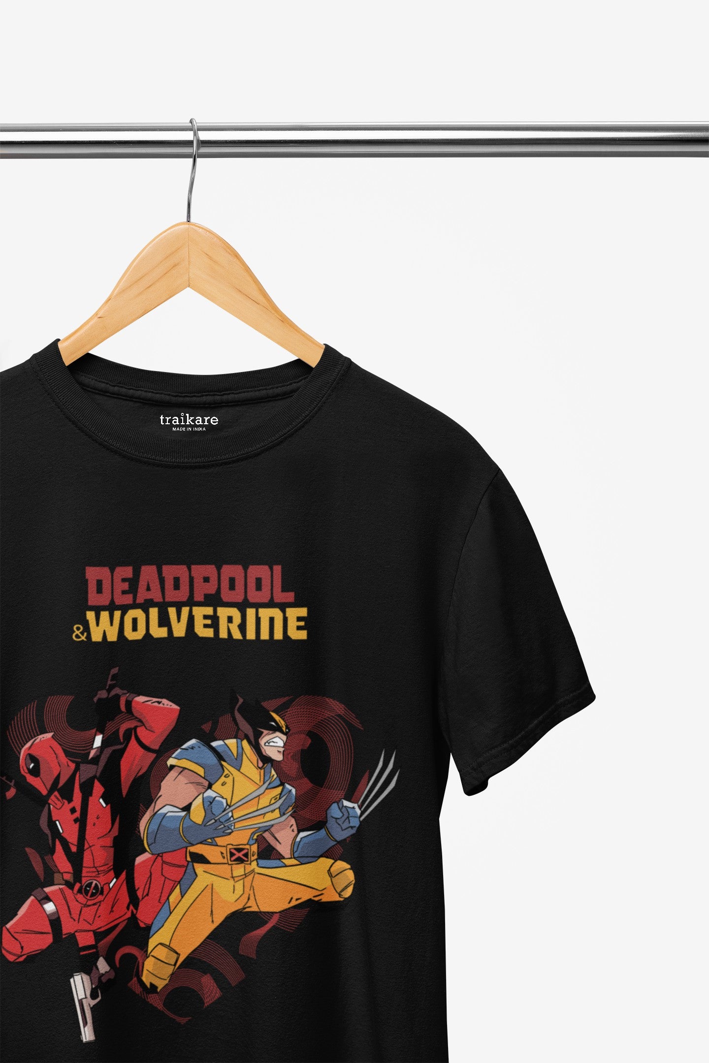 Premium Black Deadpool & Wolverine Unisex Anime T-Shirt
